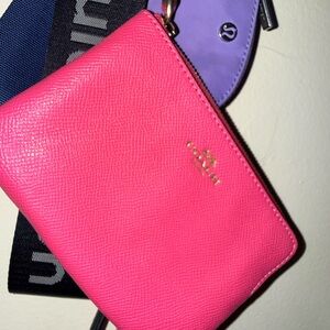 Coach Vibrant Pink Leather Wristlet